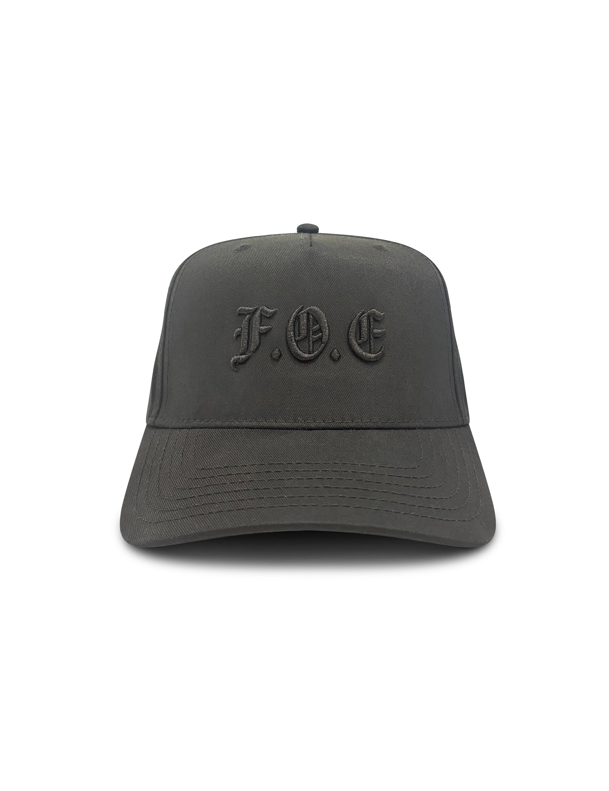 ACRONYM LOGO HAT- BEDROCK BLACK - Feed Off Each Other