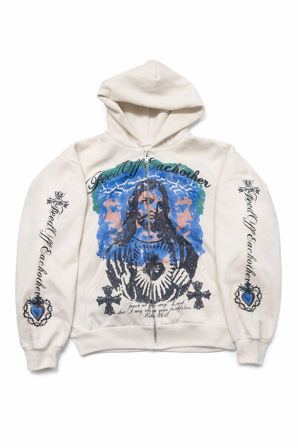 Cream Psalms Hoodie - Feed Off Each Other
