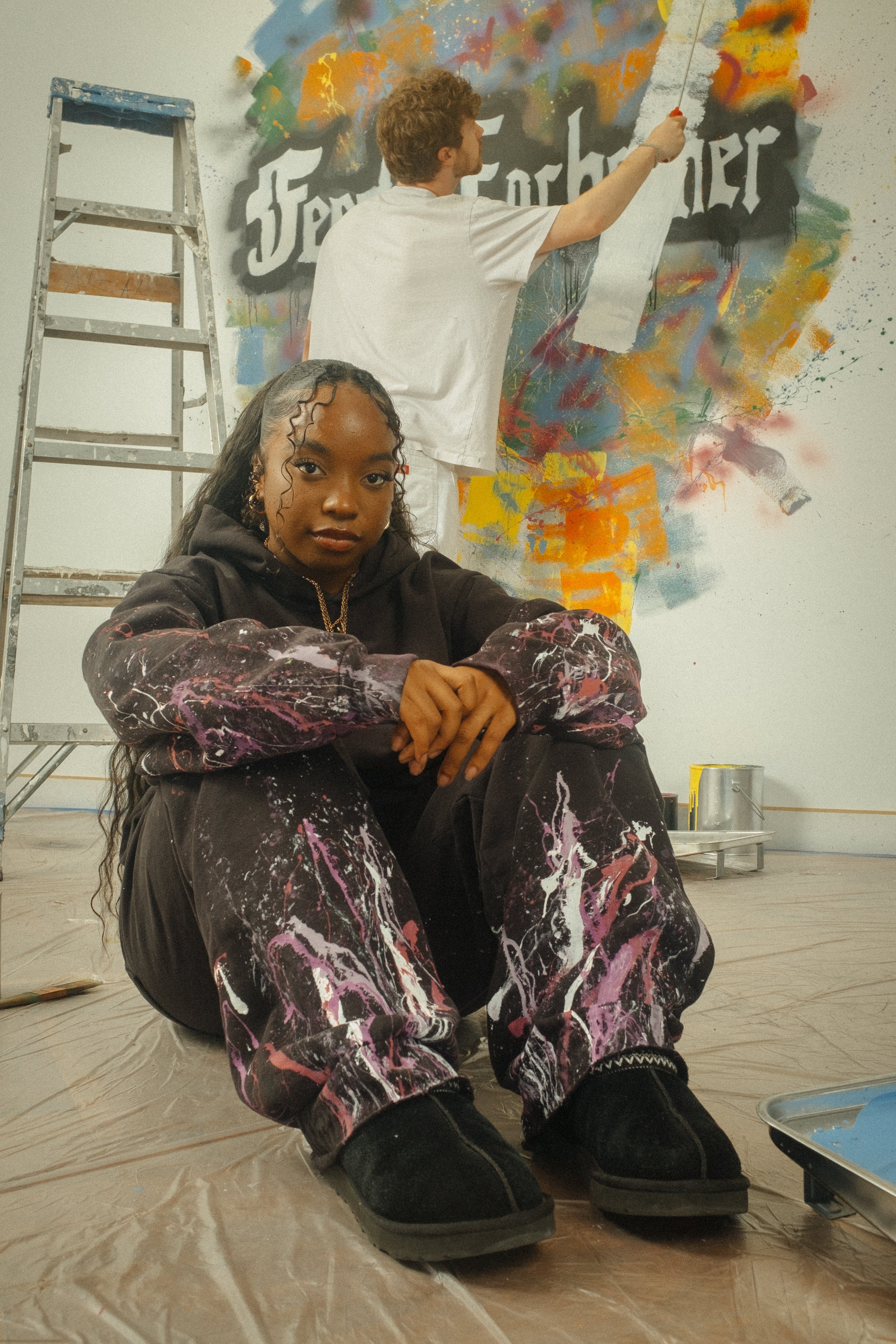 Pink Splatter Sweatpants - Feed Off Each Other