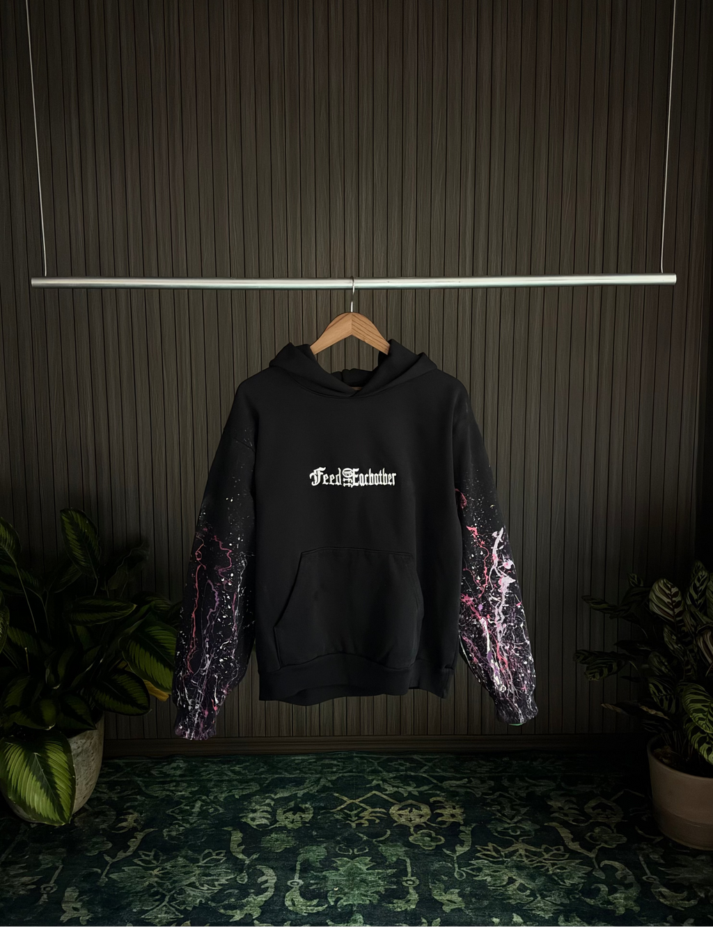 Pink Splatter Hoodie - Feed Off Each Other