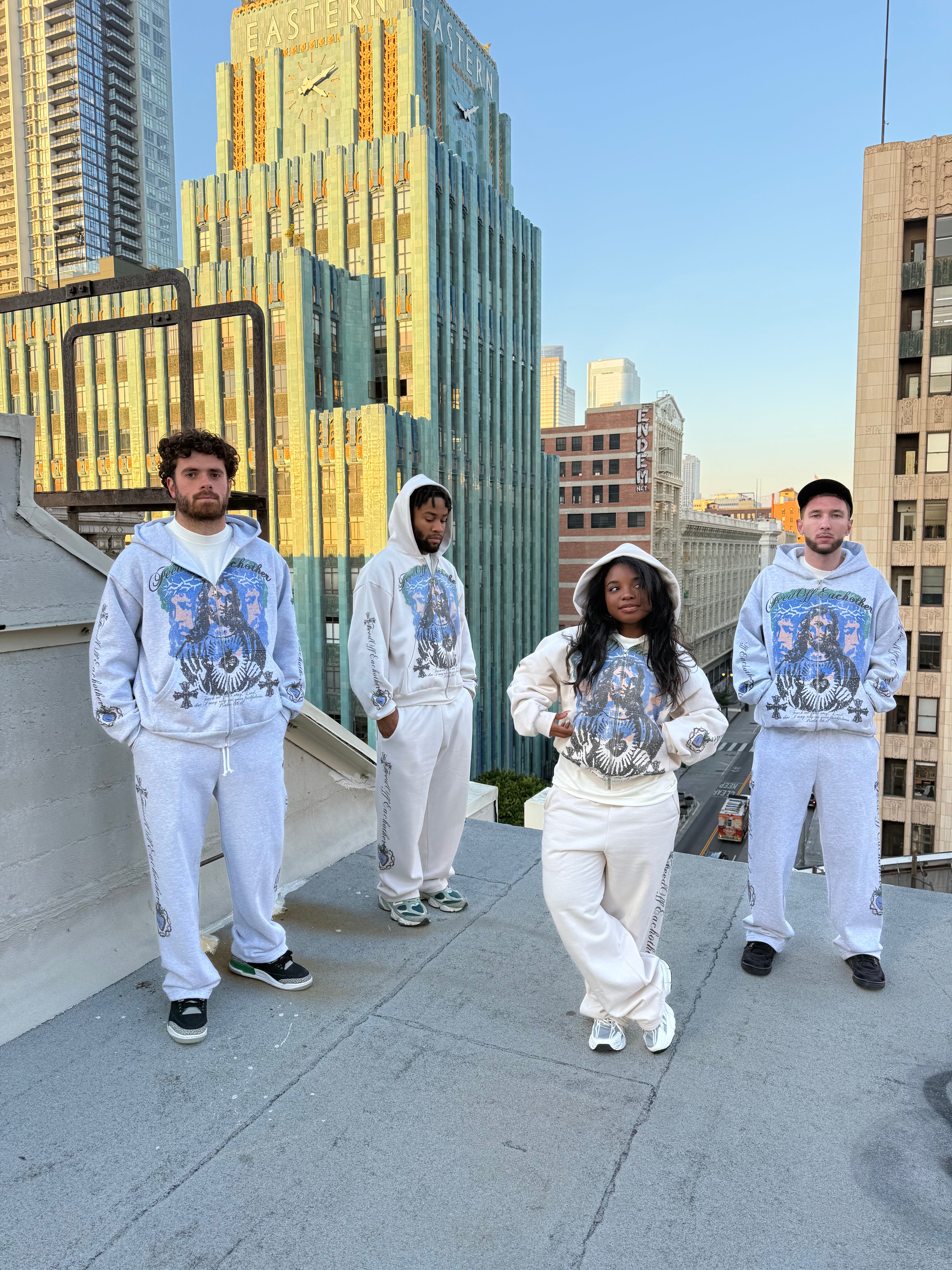 Cropped Cream Psalms Hoodie