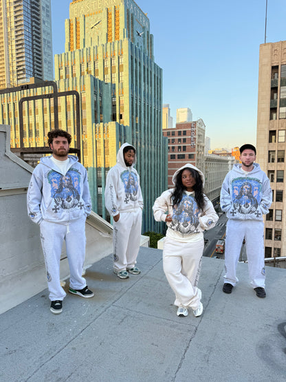 Cropped Cream Psalms Hoodie - Feed Off Each Other
