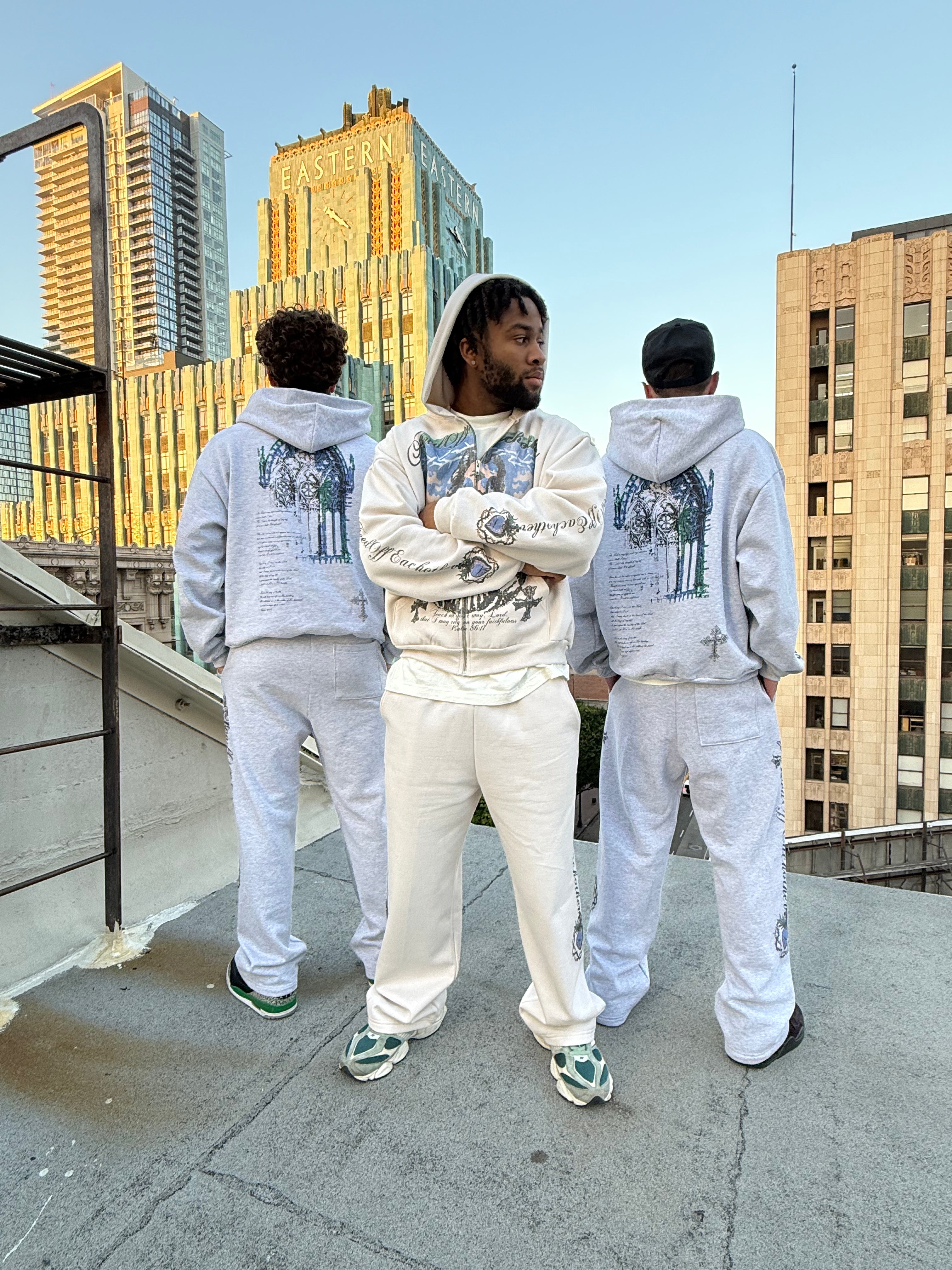 Cropped Cream Psalms Hoodie