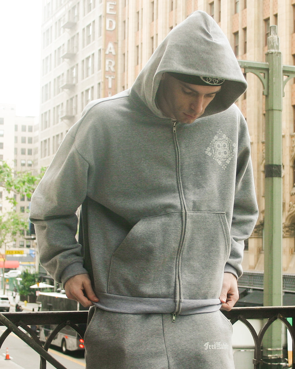 REPEATING HANDS ZIP UP JACKET - Feed Off Each Other