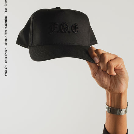 ACRONYM LOGO HAT- BEDROCK BLACK - Feed Off Each Other