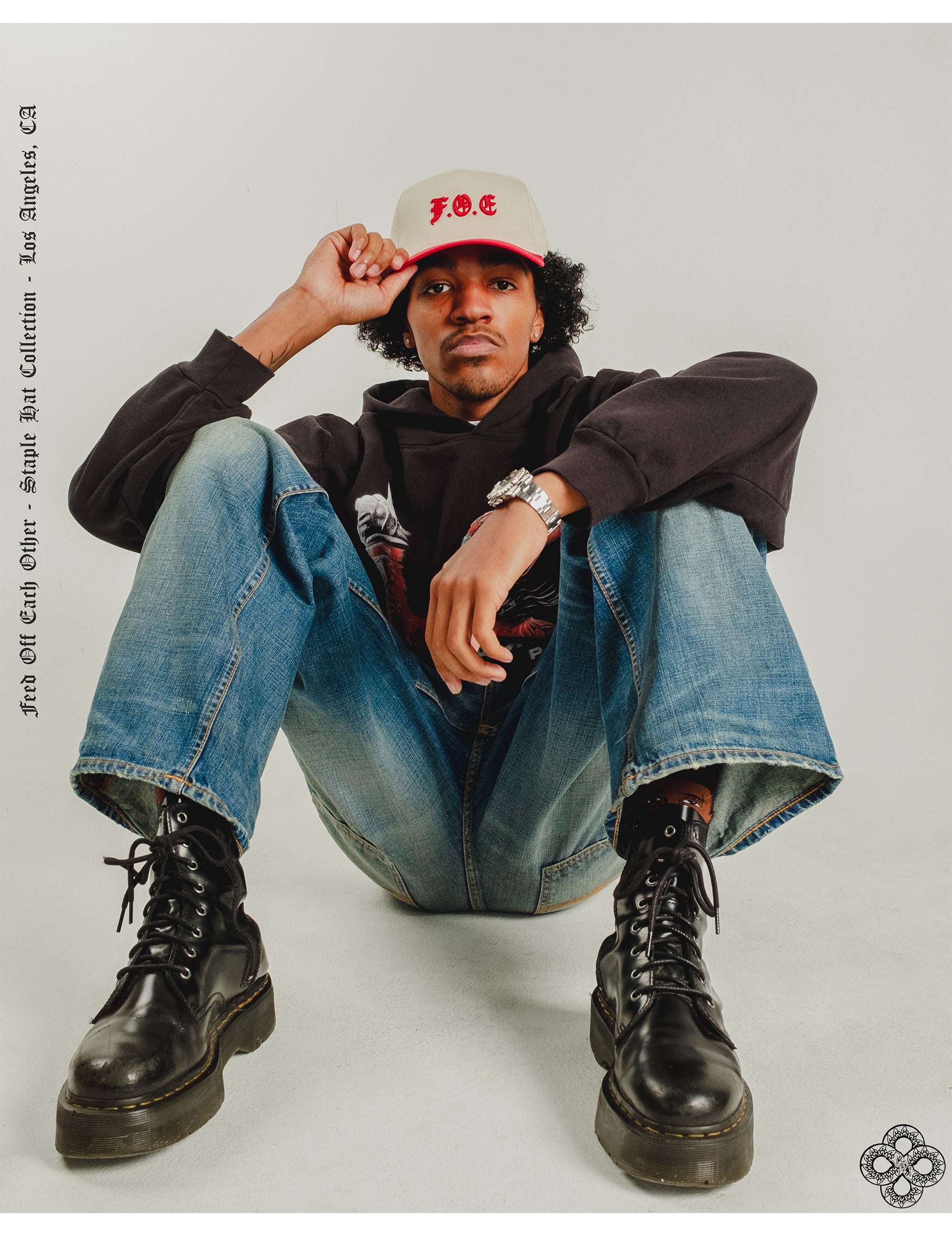 ACRONYM LOGO HAT- RUBY RED - Feed Off Each Other